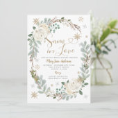 Invitation Neige florale blanche en amour Fête des mariées d' (Debout devant)