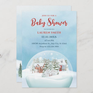 Invitation Neige hiver merveilleux baby shower de Noël