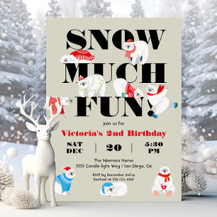 Invitation Neige moderne beaucoup de plaisir Ours Polaire fêt