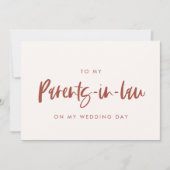 Invitation Neige rose à mes parents jour de mariage (Devant)