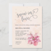 Invitation Neige rose flocon rose poinsettia (Devant)