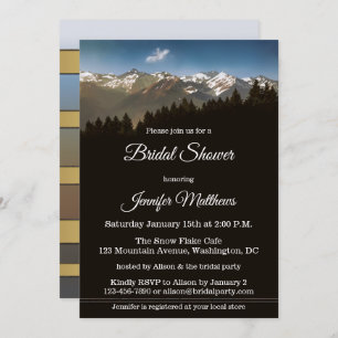 Invitation Neige sur montagne hiver nuptiale douche Invitatio