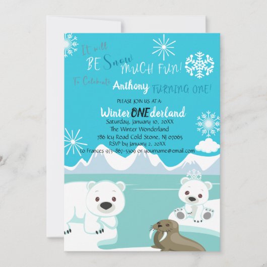 Invitation Neigent beaucoup d'amusement tournant une (Devant)