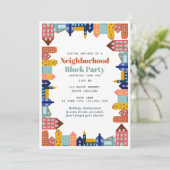 Invitation Neighborhood Block Party Meet Your Neighbors (Debout devant)
