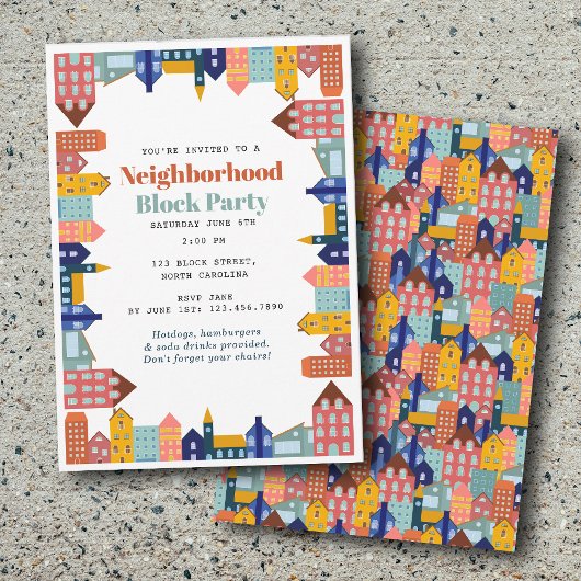 Invitation Neighborhood Block Party Meet Your Neighbors