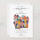 Invitation Neighborhood House Baby Shower (Devant)