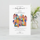 Invitation Neighborhood House Baby Shower (Debout devant)