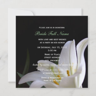 Invitation nénuphar blanc printemps, été, vacances nuptiale