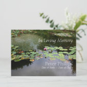 Invitation Nénuphar Jardin paisible Célébration de la vie Inv (Debout devant)