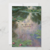 INVITATION NÉNUPHARS EN ROSE VERT BLEU REFLETS (Dos)