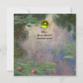 INVITATION NÉNUPHARS /MONOGRAMME EN PIERRE PRÉCIEUSE JAUNE (Dos)