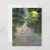 INVITATION NÉNUPHARS /MONOGRAMME EN PIERRE PRÉCIEUSE JAUNE (Devant)