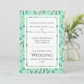Invitation Neo Mint MARIAGE floral personnalisé (Debout devant)