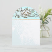 Invitation Néo-Mint Oiseaux Chêne Arbre Forêt Mariage (Debout devant)