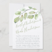 Invitation Néo Mint Verdure Typographie Mariage d'Automne (Devant)