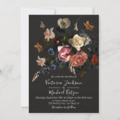 Invitation Néoclassique Floral Dark & Moody Mariage (Devant)
