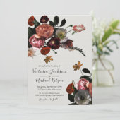 Invitation Néoclassique Floral lumière & Mariage aéré (Debout devant)