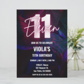 Invitation Neon 11e anniversaire (Debout devant)