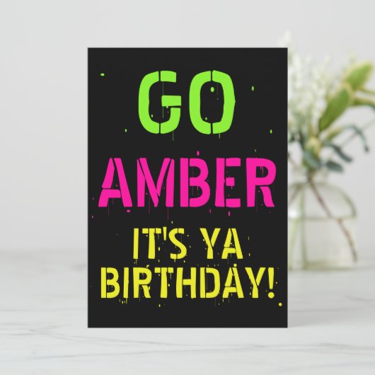 Invitation Neon 80's|90's Flashback Hip hop Birthday Photo (Debout devant)