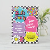 Invitation Neon 90s Anniversaire rétro (Debout devant)