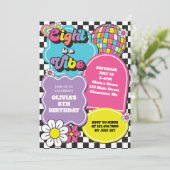 Invitation Neon 90s Retro Eight est une Vibe 8e anniversaire (Debout devant)