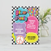 Invitation Neon 90s Retro Glow Anniversaire (Debout devant)