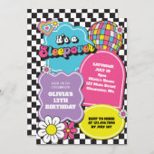 Invitation Neon 90s Retro Sleepover Anniversaire (Devant / Derrière)