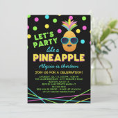 Invitation Neon Anniversaire de l'ananas (Debout devant)