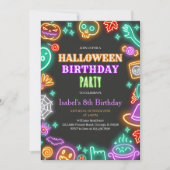 Invitation Neon Anniversaire Halloween (Devant)