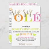 Invitation Neon Bachelorette Week-end Finale Moderne Fiesta (Devant / Derrière)