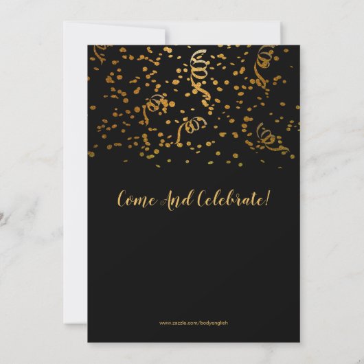 Invitation Neon Balloons Confetti Nouvel An Sove Party (Dos)