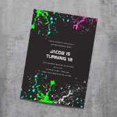 Invitation Neon Birthday Painball Party