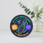 Invitation NEON BOWLING BALL ROUND Anniversaire Fête Invitati (Debout devant)