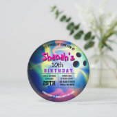 Invitation NEON BOWLING BALL ROUND Anniversaire Fête Invitati (Debout devant)