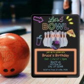 Invitation Neon Bowling Birthday