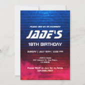 Invitation Neon Bowling Grève Un Anniversaire Amusant (Dos)