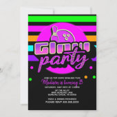 Invitation Neon Bowling Party Bash fête d'anniversaire (Devant)