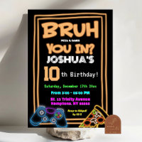 Neon Bruh In You Pizza et Jeux Anniversaire