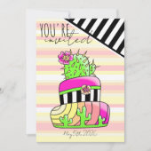 Invitation Néon Cactus "Vous êtes invités" (Devant)