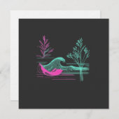 Invitation NEON CALM – Retro Wave & Botanical Line Art (Devant / Derrière)