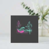 Invitation NEON CALM – Retro Wave & Botanical Line Art (Debout devant)