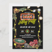 Invitation Neon Casino Holiday Party (Devant)