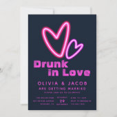 Invitation Neon Coeurs roses ivre en Wedding shower d'amour (Devant)