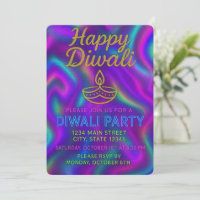 Neon coloré brillant heureux Diwali Party