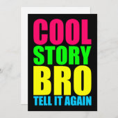 Invitation Neon Cool Story Bro (Devant / Derrière)