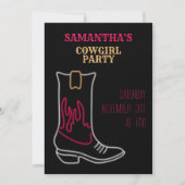Invitation Neon Cowboy/ Cowgirl Boot Party (Devant)