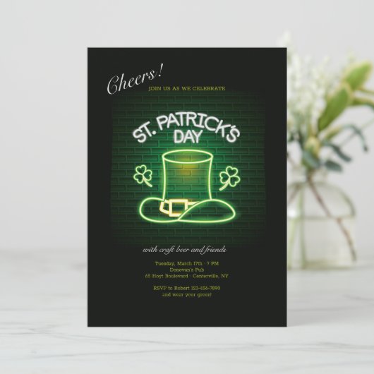Invitation Neon de la Saint Patrick (Debout devant)