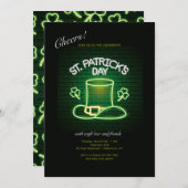 Invitation Neon de la Saint Patrick (Devant / Derrière)