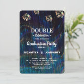 Invitation Neon Deux diplômés Double Graduation Party 2025 (Debout devant)