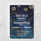 Invitation Neon Deux diplômés Double Graduation Party 2025 (Devant)